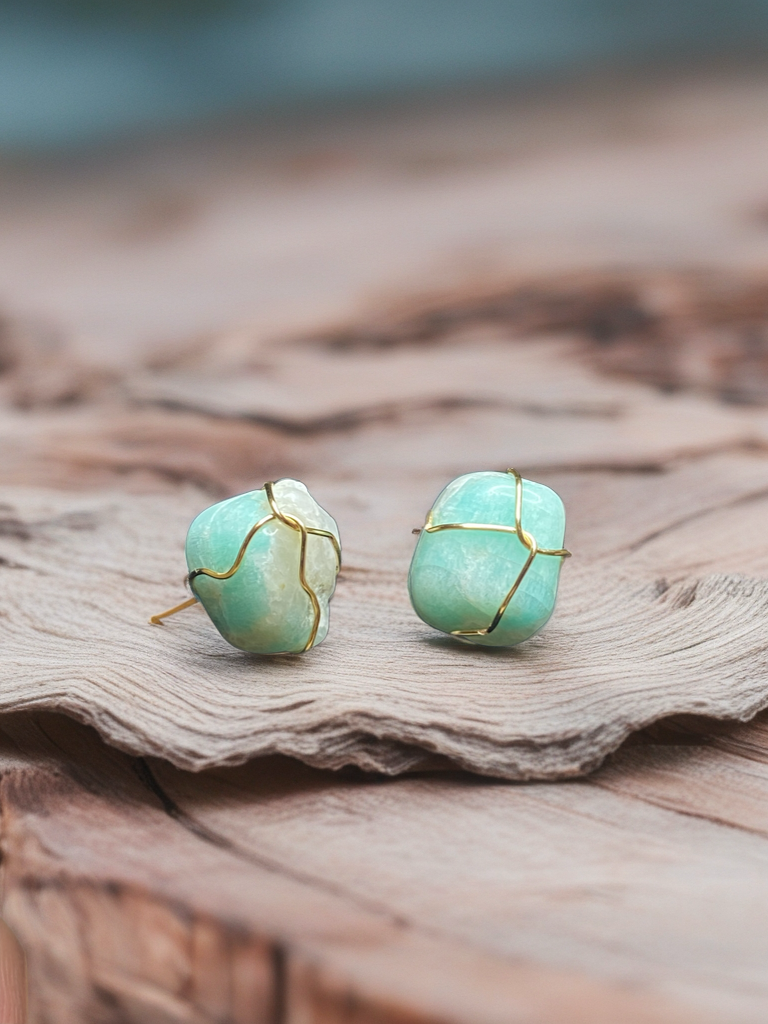 Amazonite studs