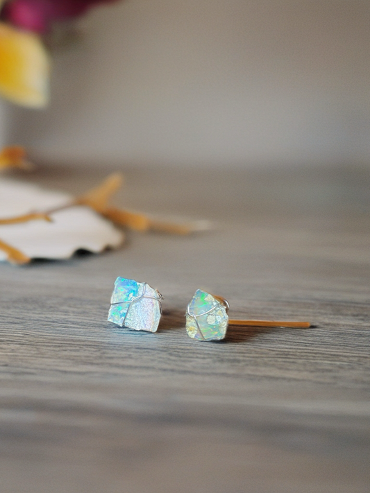 Irregular Raw Opal Studs