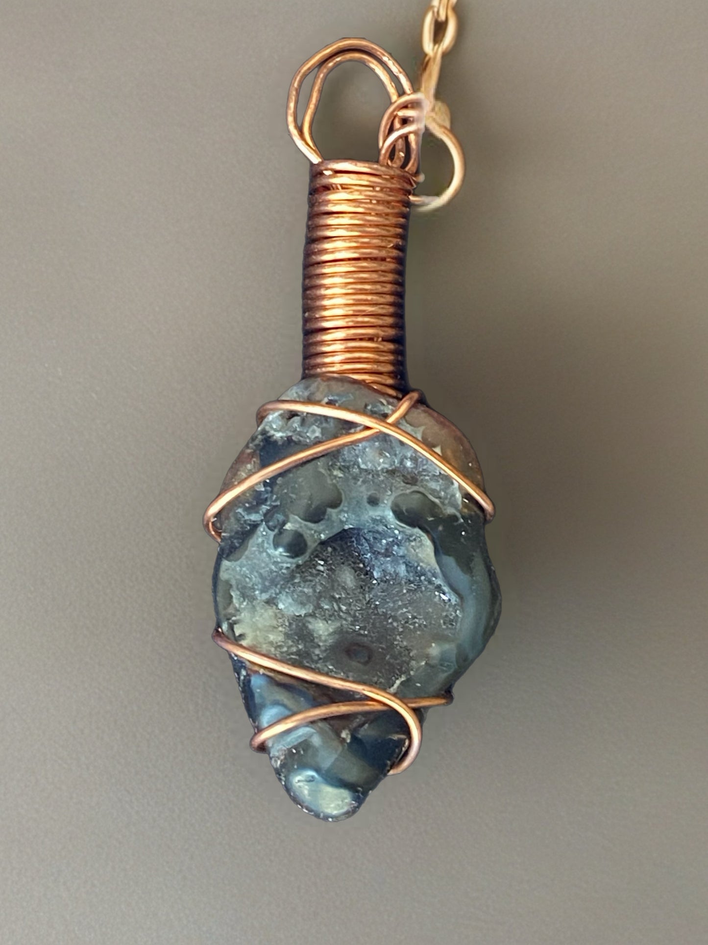 Druzy Geode Long Neck Pendant