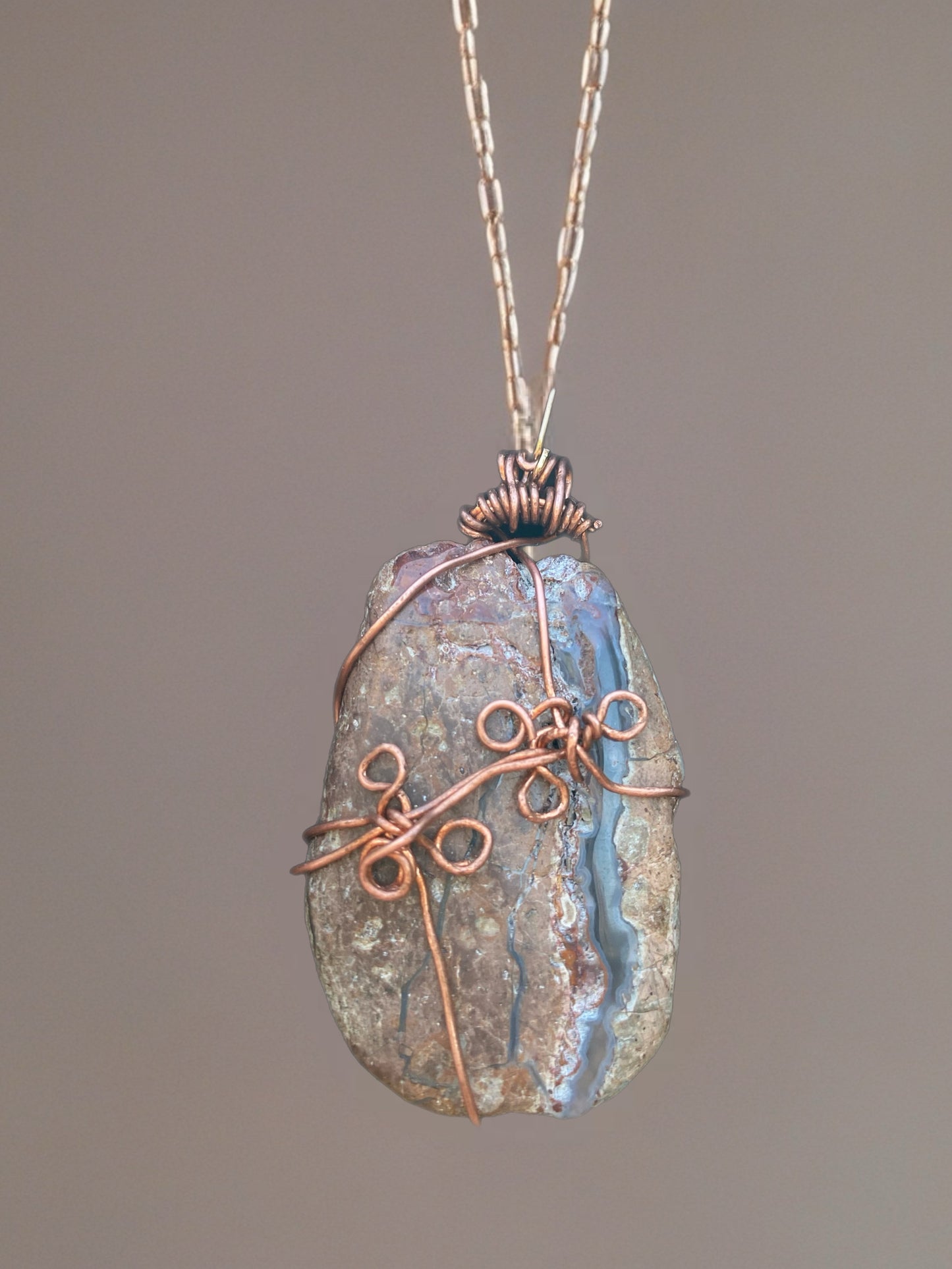 Cut & Polished Agate Nodule Pendant