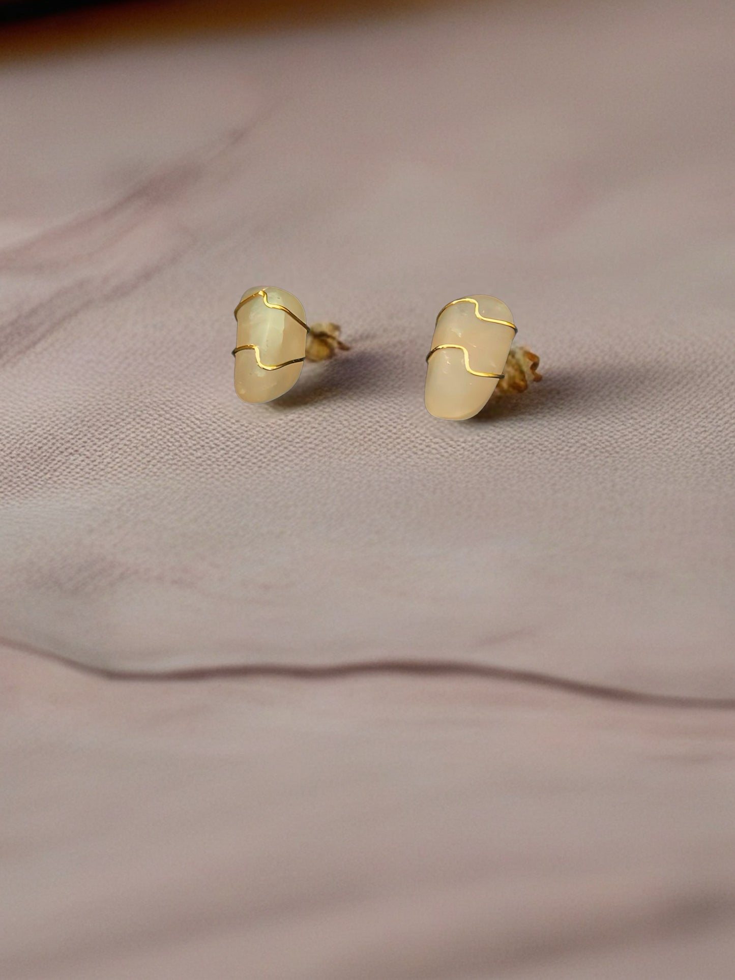 Rose Quartz stud earrings