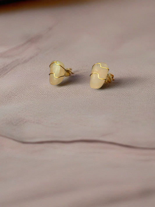 Rose Quartz stud earrings