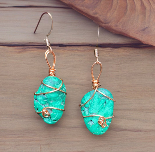 Malachite Drop Earrings